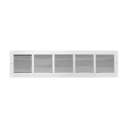 Tru Aire Tru Aire 6 in. H X 30 in. W 1-Way Powder Coat White Steel Baseboard Return Grille C123RW 30X6
